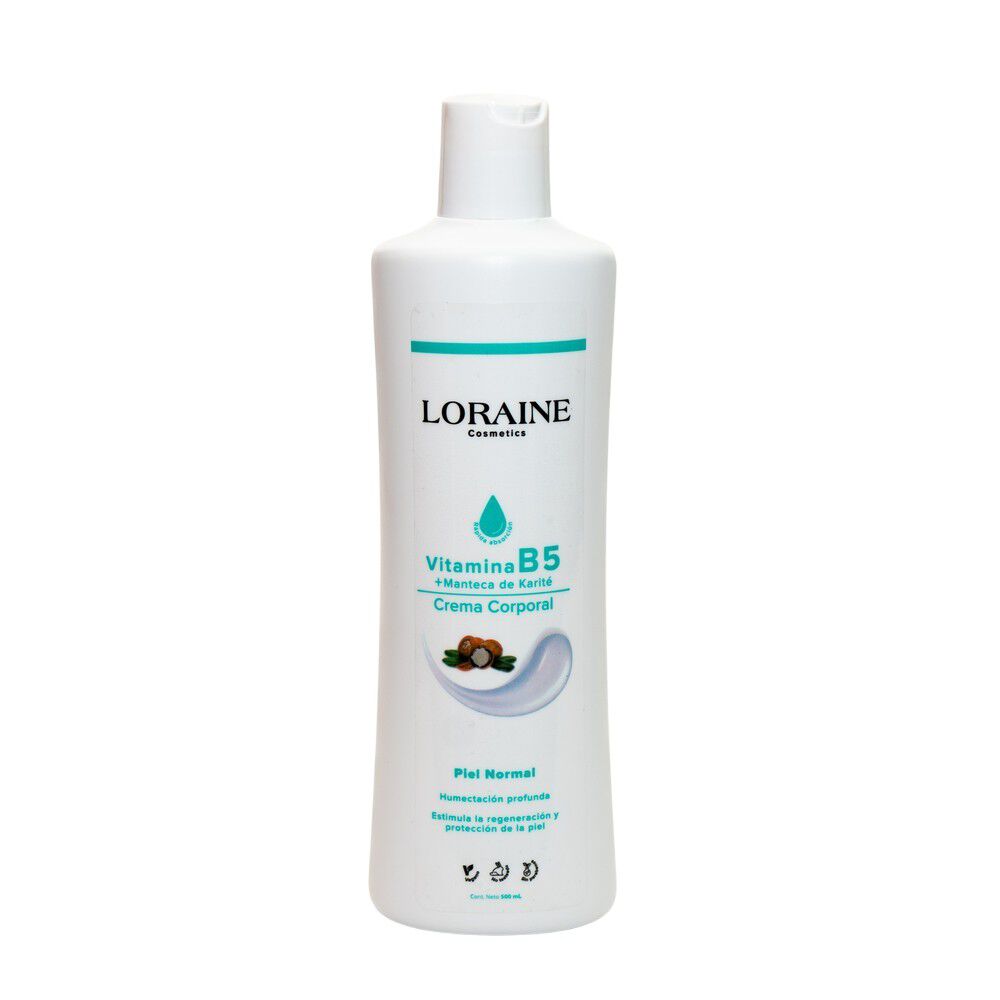 Crema-Corporal-Loraine-Cosmetics-Vitamina-B5-+-Manteca-De-Karite-Frasco-por-500Ml-imagen